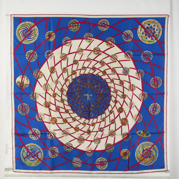 Hermes Hermès Carré 90 "Les Feux de L'Espace" Space Fireworks Scarf, White, M... - Picture 1 of 8